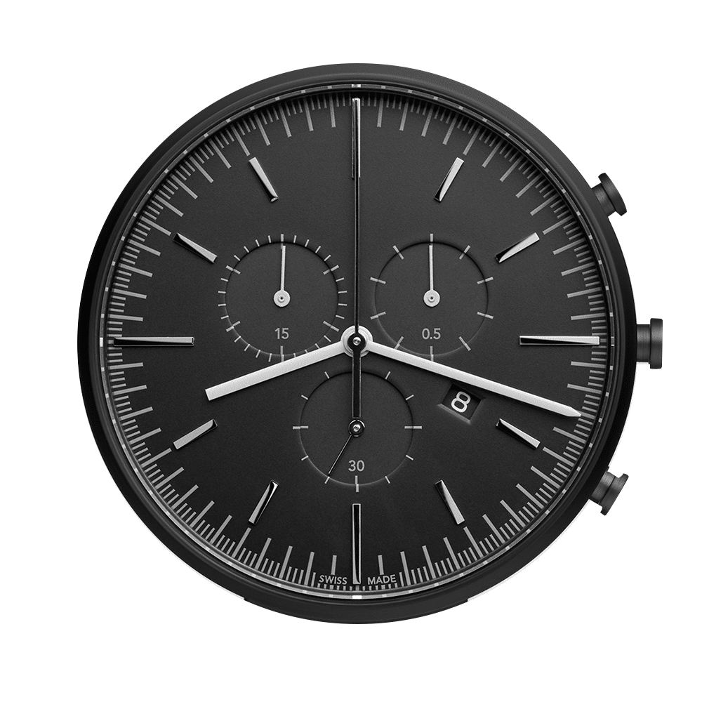 Face19.png M42 PreciDrive chronograph watch in PVD black - Image 1