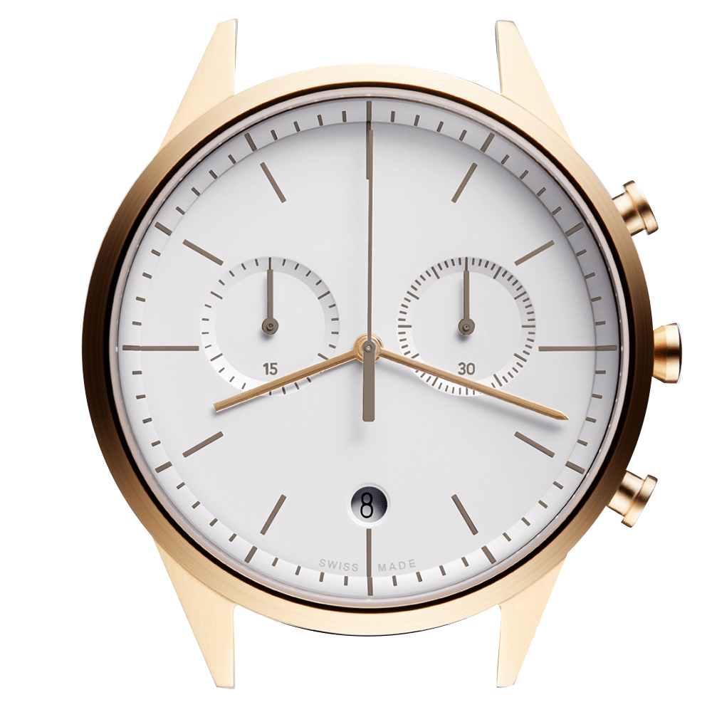 Face5.png C39 Women’s chronograph watch in PVD satin gold - Image 1